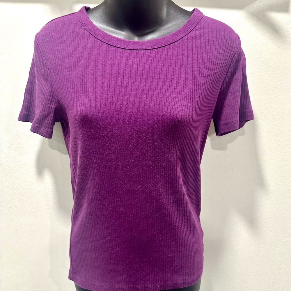 A New Day Purple Ribbed Tee Small - Picture 2 of 7